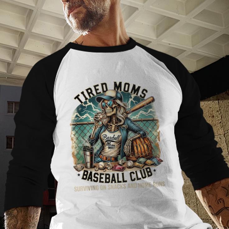 Tired Mom's Baseball Club Surviving On Snacks And Home Runs Baseball Raglan Shirt Tired Mom's Baseball Club Surviving On Snacks And Home Runs Baseball Raglan Shirt
