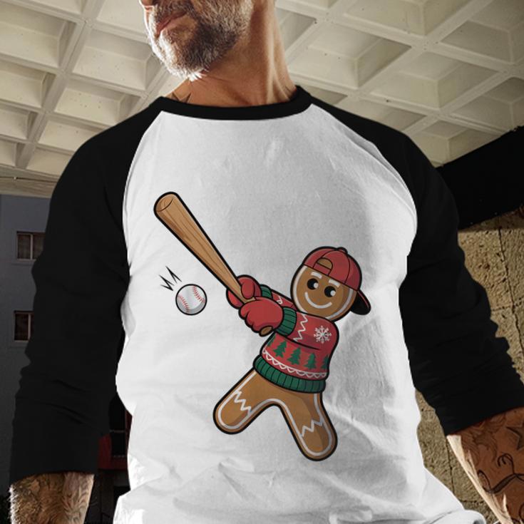 Ugly Christmas Sweater Gingerbread Baseball Toddler Kids Baseball Raglan Shirt