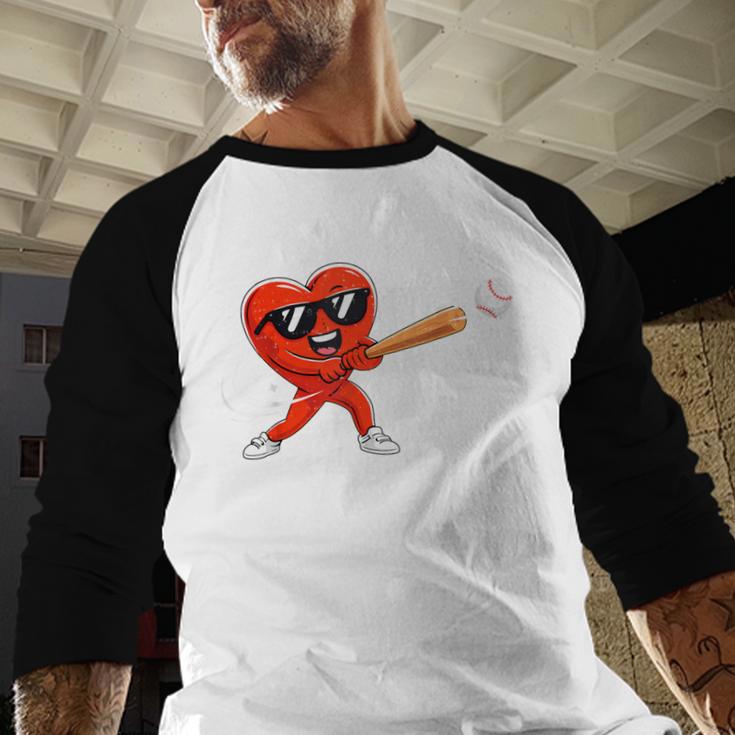 Valentine Baseball Heart Sport Valentines Day Men Boys Kids Baseball Raglan Shirt