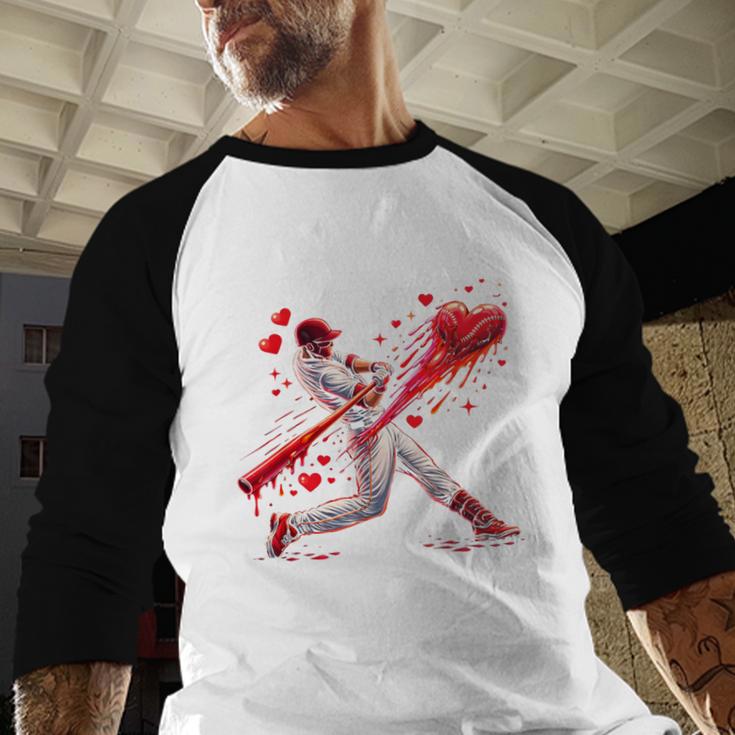 Valentine Baseball Player Drip Baseball Raglan Shirt Valentine Baseball Player Drip Baseball Raglan Shirt