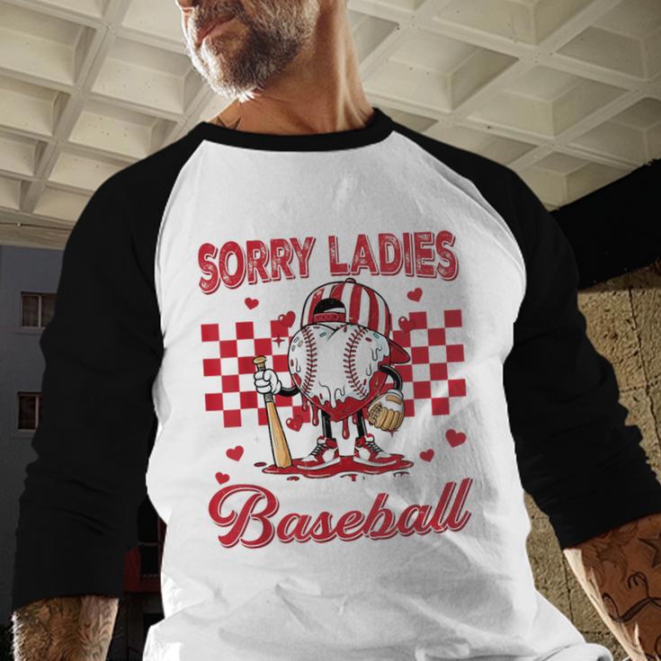 Valentine My Heart Belongs Baseball Lover Boy Men Baseball Raglan Shirt