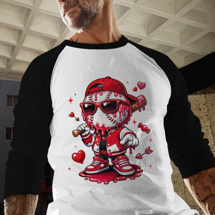 Valentines Day Baseball Drip Ice Cream For Boys Kids Teens Baseball Raglan Shirt Valentines Day Baseball Drip Ice Cream For Boys Kids Teens Baseball Raglan Shirt