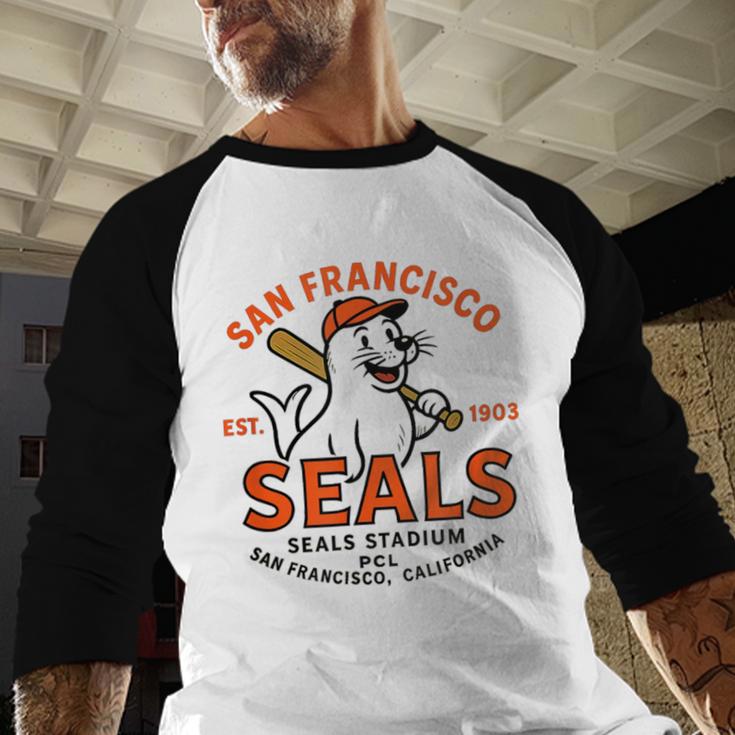 Vintage San Francisco Seals California Baseball Logo Baseball Raglan Shirt Vintage San Francisco Seals California Baseball Logo Baseball Raglan Shirt