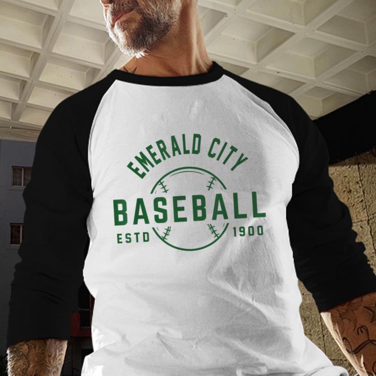 Wizard Of Oz Emerald City Baseball Costume Halloween Baseball Raglan Shirt