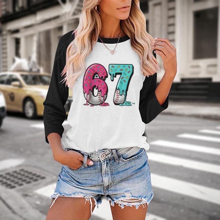 67 Ice Cream Drip Baseball Gen Alpha Slang Six Seven Meme Baseball Raglan Shirt 67 Ice Cream Drip Baseball Gen Alpha Slang Six Seven Meme Baseball Raglan Shirt