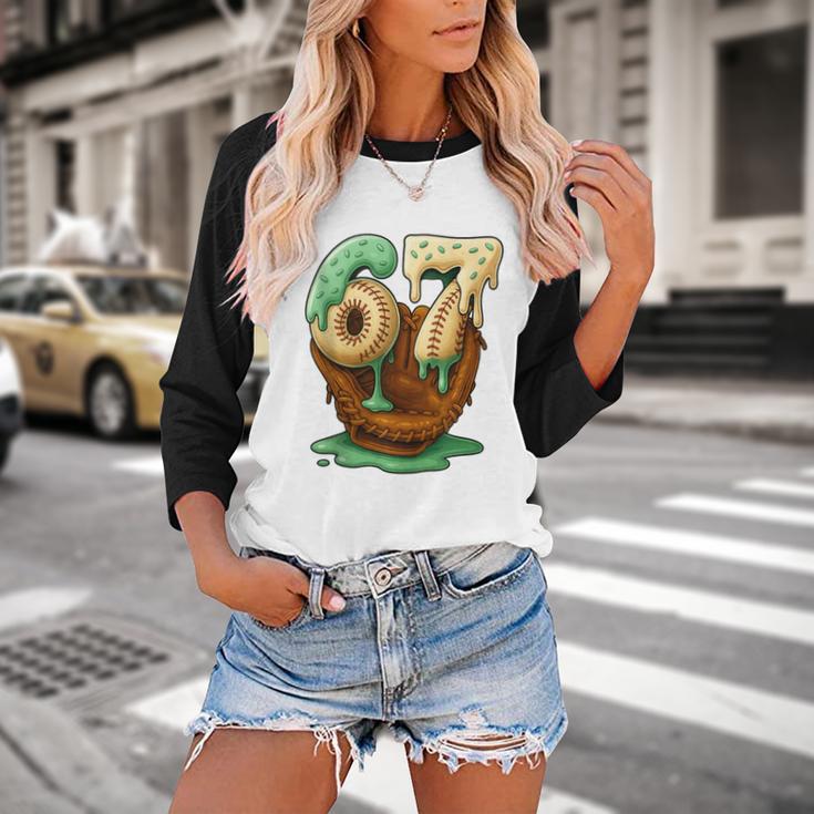 67 Ice Cream Drip Six Seven Baseball Baseball Raglan Shirt 67 Ice Cream Drip Six Seven Baseball Baseball Raglan Shirt