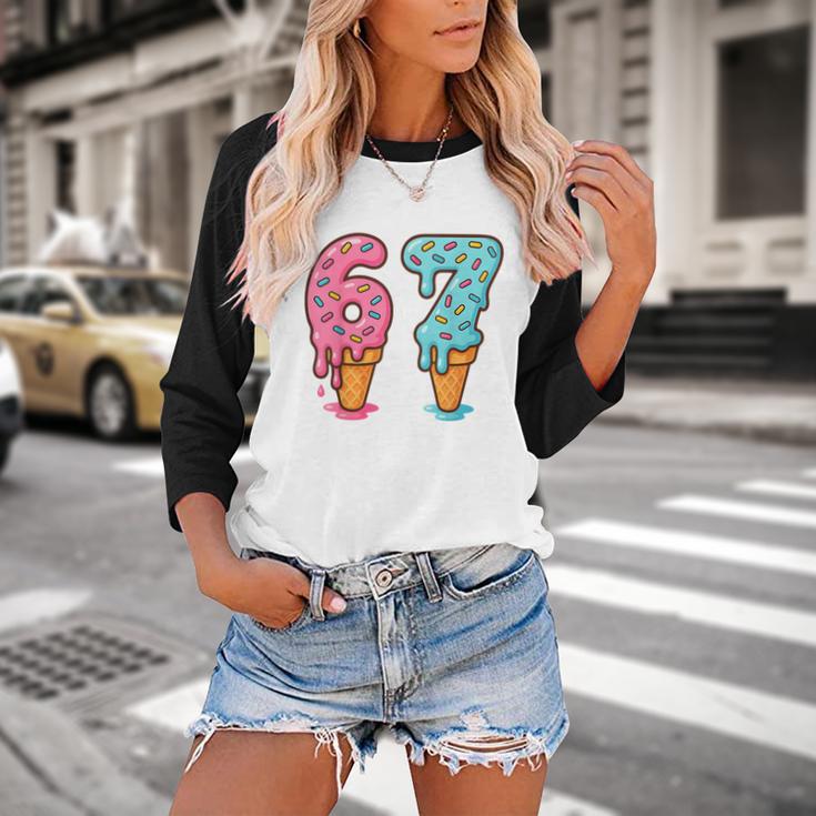 Baseball Ice Cream Drip 6 7 Kids 67 Birthday Baseball Raglan Shirt Baseball Ice Cream Drip 6 7 Kids 67 Birthday Baseball Raglan Shirt