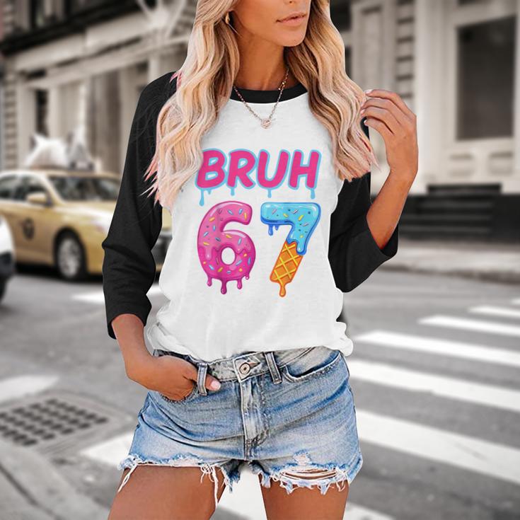 Baseball Ice Cream Drip Number 67 Player Or 67th Birthday Baseball Raglan Shirt Baseball Ice Cream Drip Number 67 Player Or 67th Birthday Baseball Raglan Shirt