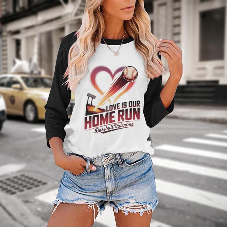 Baseball Valentine Love Is Our Home Run Apparel Baseball Raglan Shirt