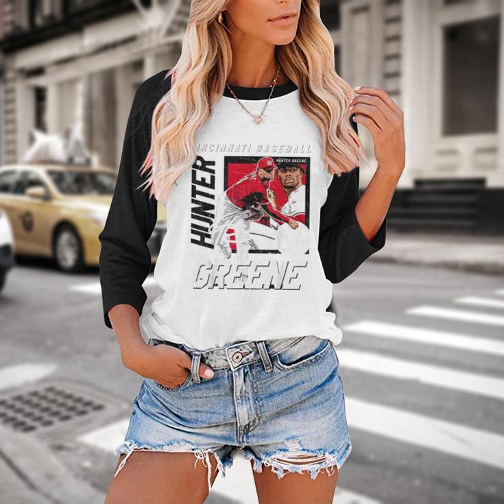 Hunter Greene Cincinnati MLB Baseball Players MLBHGR203M Baseball Raglan Shirt Hunter Greene Cincinnati MLB Baseball Players MLBHGR203M Baseball Raglan Shirt