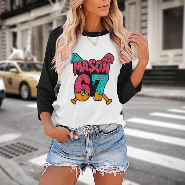 Mason 67 Ice Cream Drip Baseball Meme Baseball Raglan Shirt Mason 67 Ice Cream Drip Baseball Meme Baseball Raglan Shirt