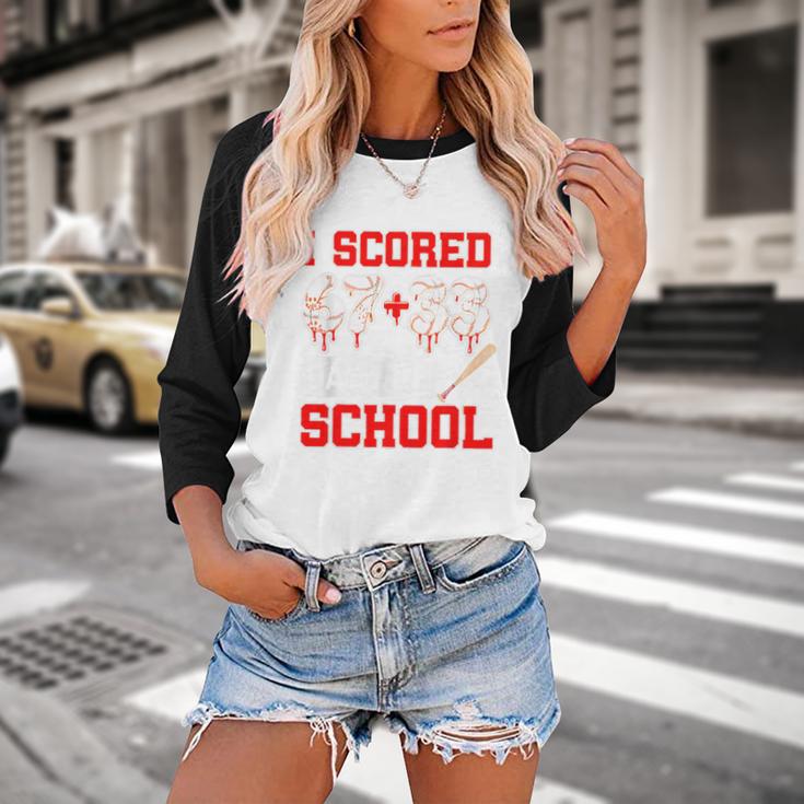 I Scored 6733 100th Days Of School Baseball Six Seven Meme Baseball Raglan Shirt