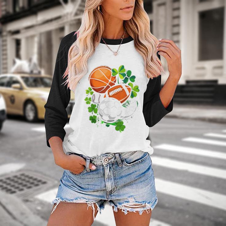 St Patricks Day Shamrock Basketball Baseball Football Soccer Baseball Raglan Shirt