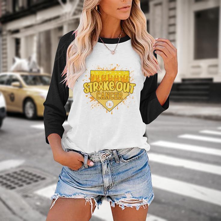 Strike Out Childhood Cancer Boys Baseball Drip Gold Ribbon Baseball Raglan Shirt Strike Out Childhood Cancer Boys Baseball Drip Gold Ribbon Baseball Raglan Shirt