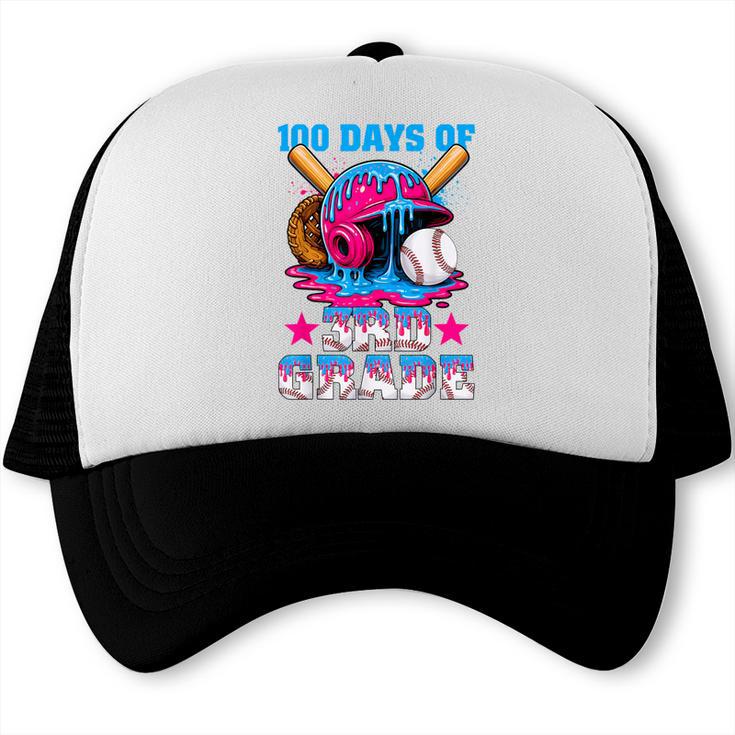 100 Days Of 3rd Grade Baseball 100th Day Of School Boys Kids Trucker Cap 100 Days Of 3rd Grade Baseball 100th Day Of School Boys Kids Trucker Cap