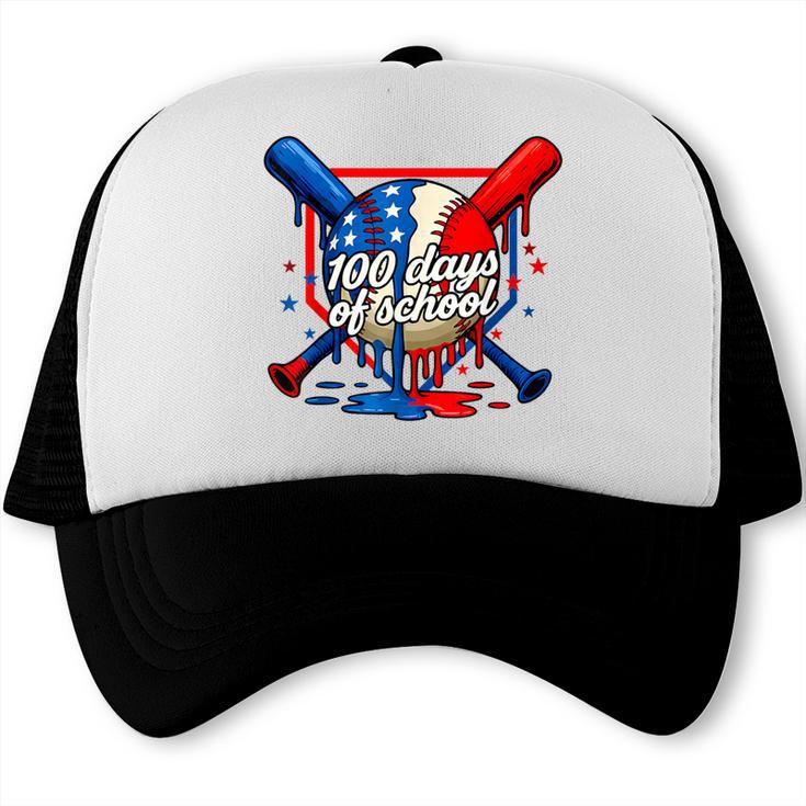 100 Days Of School 100th Day Youth Drip Baseball Boys Kid Trucker Cap 100 Days Of School 100th Day Youth Drip Baseball Boys Kid Trucker Cap