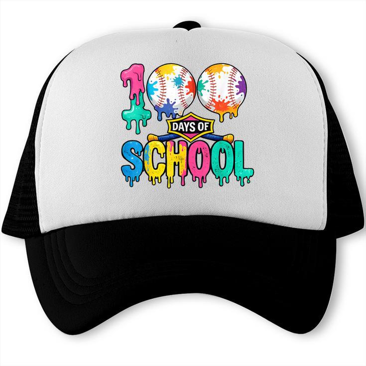 100 Days Of School Baseball Boys Kids Colorful 100th Day Trucker Cap 100 Days Of School Baseball Boys Kids Colorful 100th Day Trucker Cap
