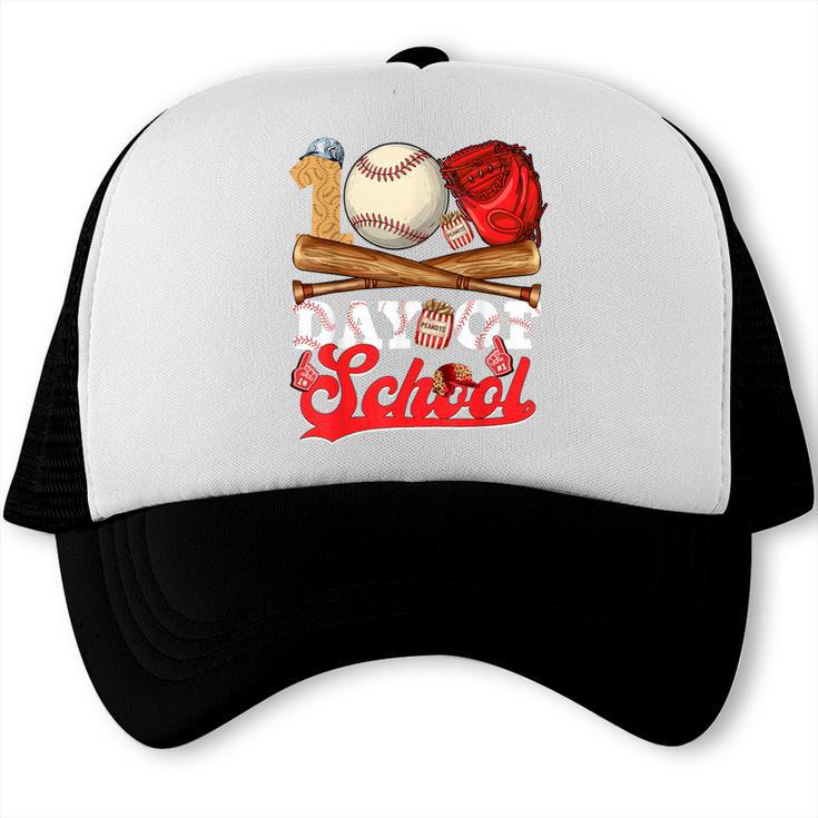 100 Days Of School Baseball Player Sports Game Teacher Kid Trucker Cap