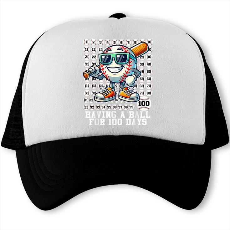 100 Days Of School Boys Baseball 100th Day Of School Kids Trucker Cap