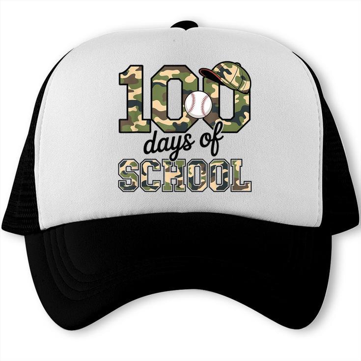 100 Days Of School Camo Baseball Camouflage For Kids Trucker Cap 100 Days Of School Camo Baseball Camouflage For Kids Trucker Cap