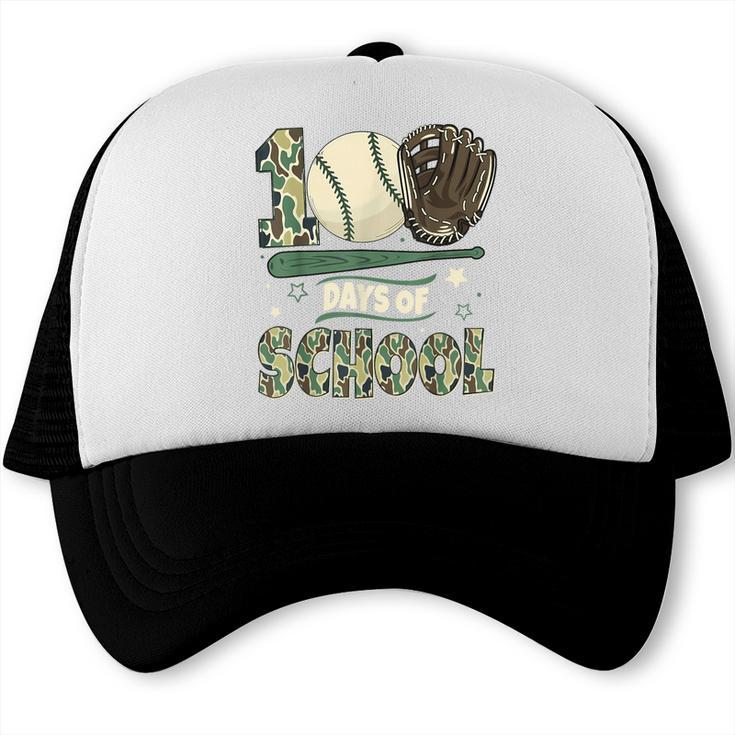 100 Days Of School Teacher Camo Baseball Boys Toddler Kids Trucker Cap