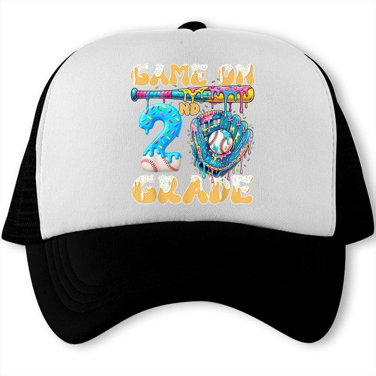 2nd Grade Back To School Baseball Drip Ice Cream Game On Trucker Cap