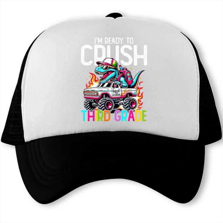 3rd Grade Back To School Kids Ready To Crush Third Grade Premium Tri-Blend Trucker Cap
