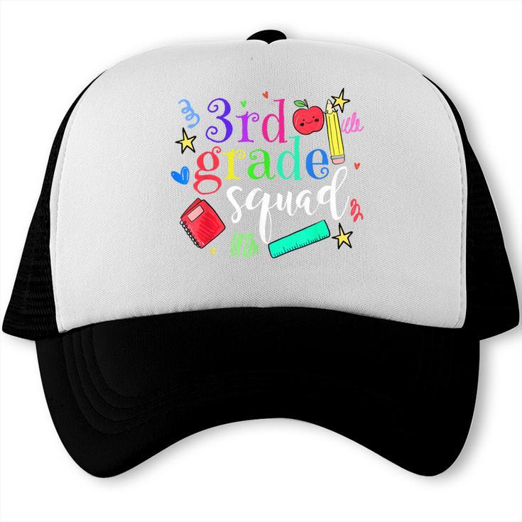 3rd Grade Squad Back To School Team Third Grade Trucker Cap