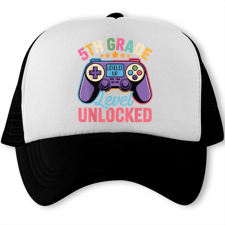 5th Grade Level Unlocked Shirt – Gamer Back To School Trucker Cap
