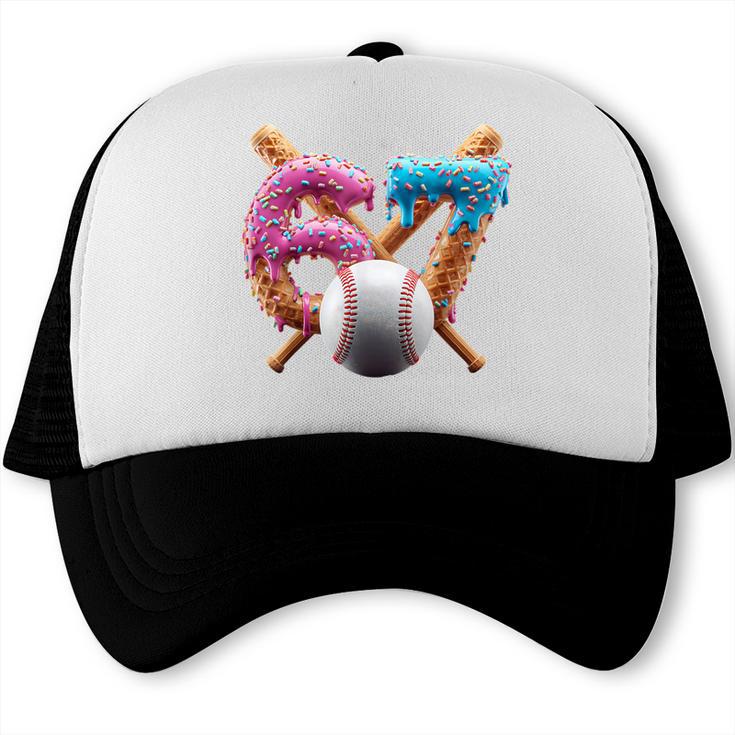 67 Baseball Ice Cream Drip Kids Youth Trucker Cap