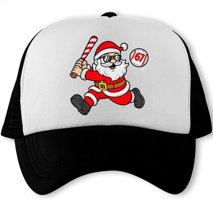 67 Baseball Santa Six Seven Meme Christmas Sport Men Boy Kid Trucker Cap