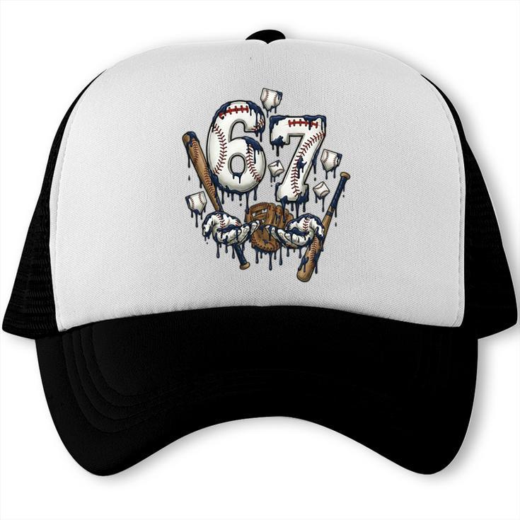 67 Baseball Six Seven Baseball 6 7 Kids Boys Girls Premium Tri-Blend Trucker Cap 67 Baseball Six Seven Baseball 6 7 Kids Boys Girls Premium Tri-Blend Trucker Cap