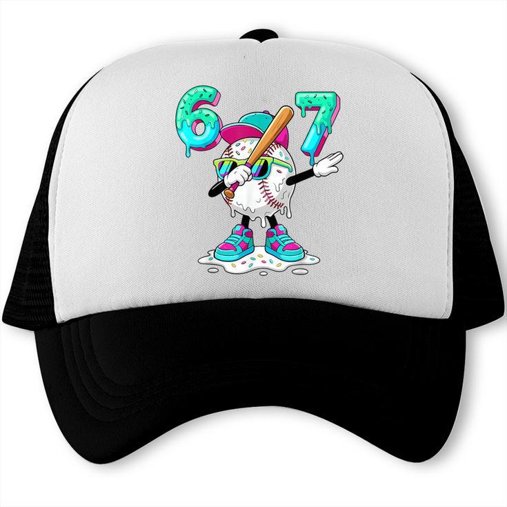 67 Meme Six Seven Meme Baseball Dapping Ice Cream Drip Trucker Cap