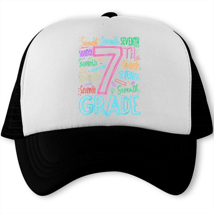7th Grade Typography Team Seventh Grade Back To School Kids Trucker Cap