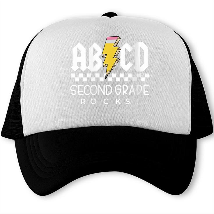 ABCD Second Grade Rocks First Day Of School Back To School Trucker Cap