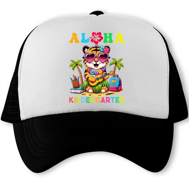 Aloha Kindergarten Tiger Hawaii Back To School Kids Girls Trucker Cap