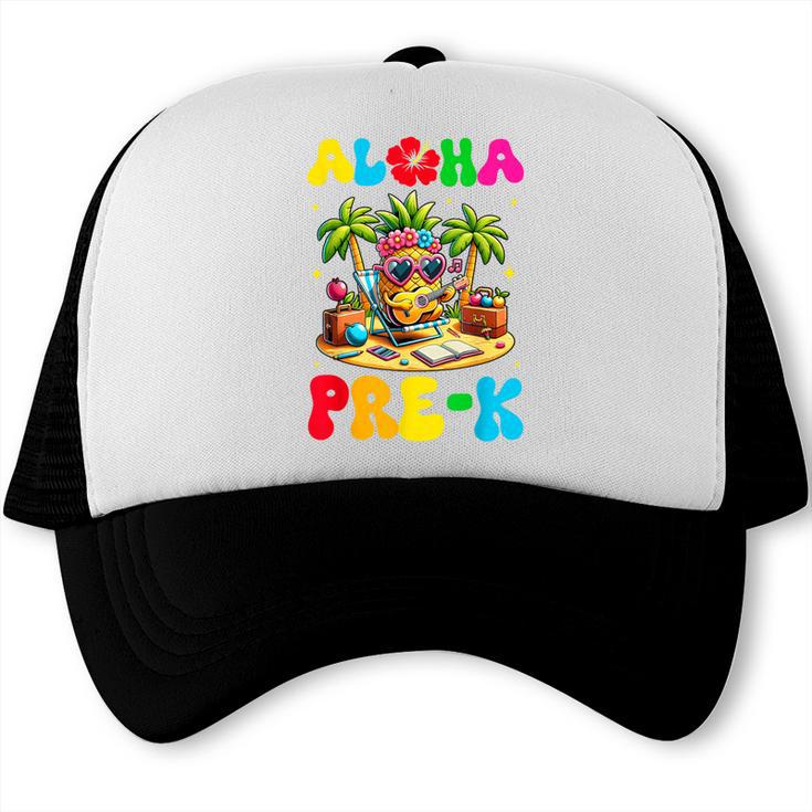 Aloha Pre-K Pineapple Hawaii Back To School Kids Girls Trucker Cap