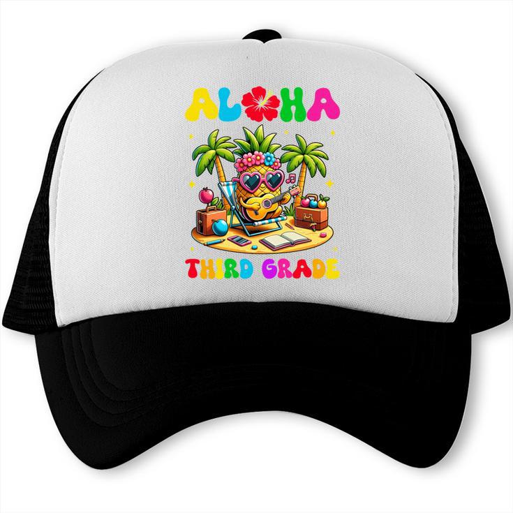 Aloha Third Grade Pineapple Hawaii Back To School Kids Girl Performance Trucker Cap Aloha Third Grade Pineapple Hawaii Back To School Kids Girl Performance Trucker Cap