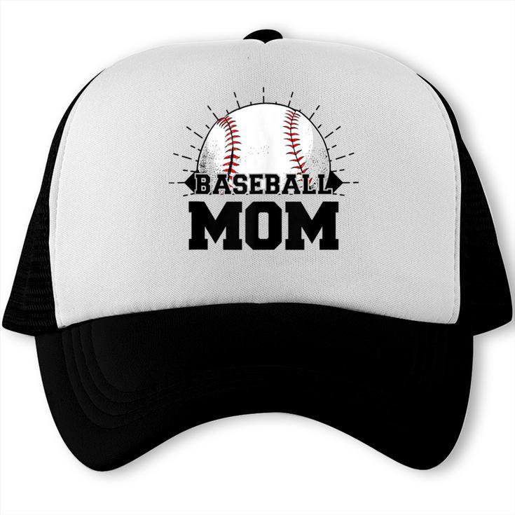 American Flag Patriotic Game Day Baseball Mom Trucker Cap