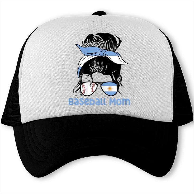 Argentina Baseball Mom Messy Bun Trucker Cap Argentina Baseball Mom Messy Bun Trucker Cap