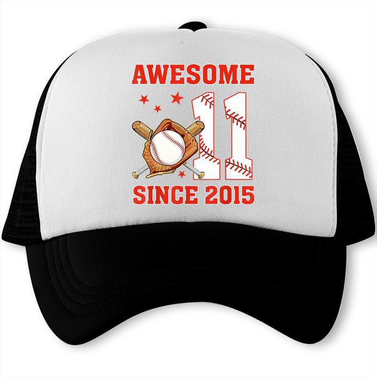 Awesome Since 2015 11 Year Old Boys Bday Baseball Theme Trucker Cap