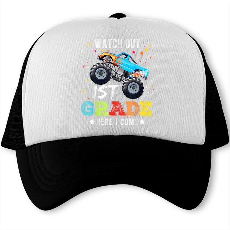 Back To School First Grade Here I Come For Boy Kids Truck Trucker Cap