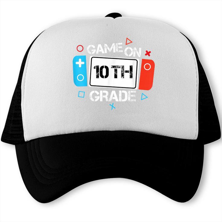 Back To School Game On 10th Grade Gamer Kids Boys Girl Trucker Cap