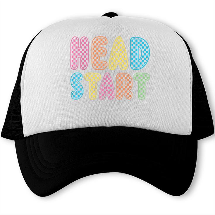 Back To School Head Start First Day Men Women Kid Checkered Trucker Cap