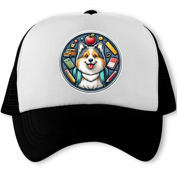 Back To School Icelandic Sheepdog Dog Boy Girls Student Kids Trucker Cap