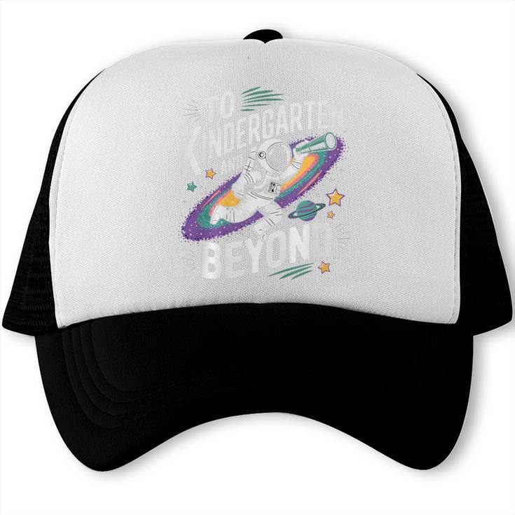 Back To School To Kindergarten And Beyond Astronaut In Space Premium Tri-Blend Trucker Cap