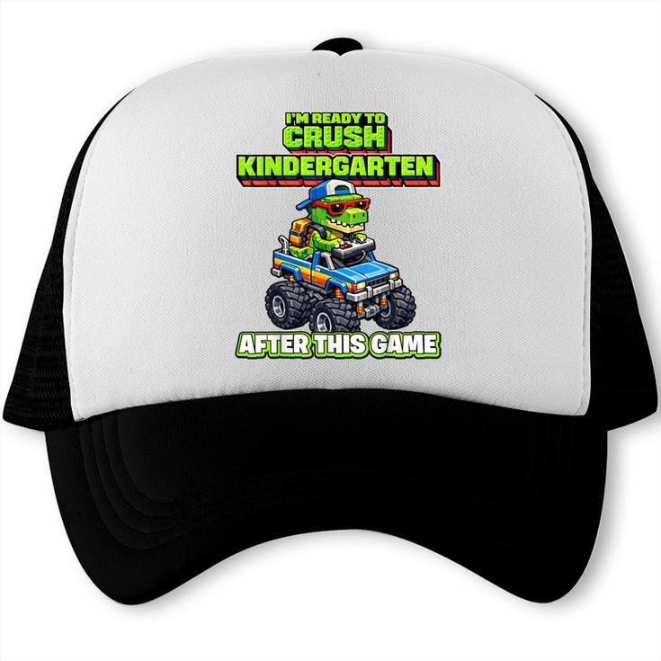 Back To School Kindergarten Retro Monster Truck Dinosaur Boy Trucker Cap