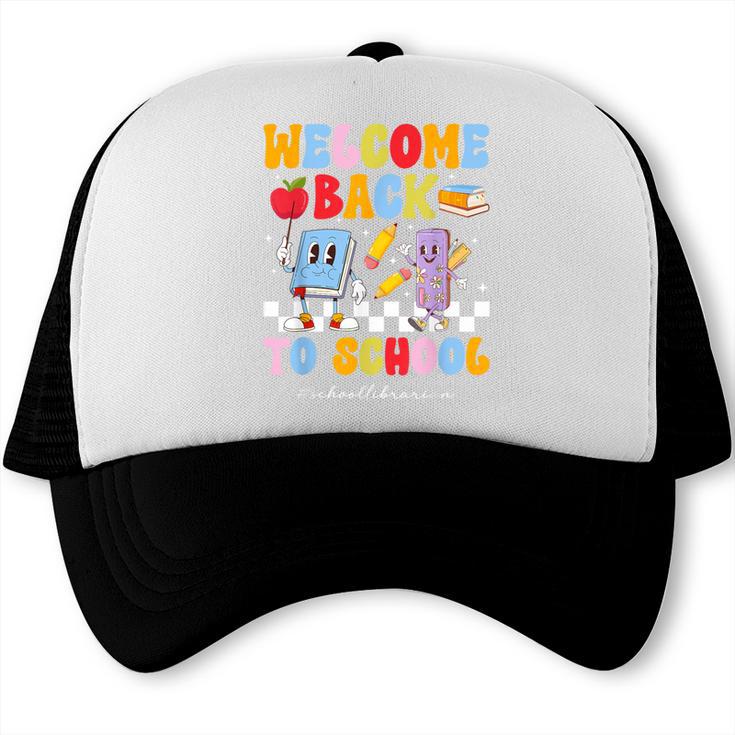 Back To School Librarian First Day Of School Librarian Trucker Cap