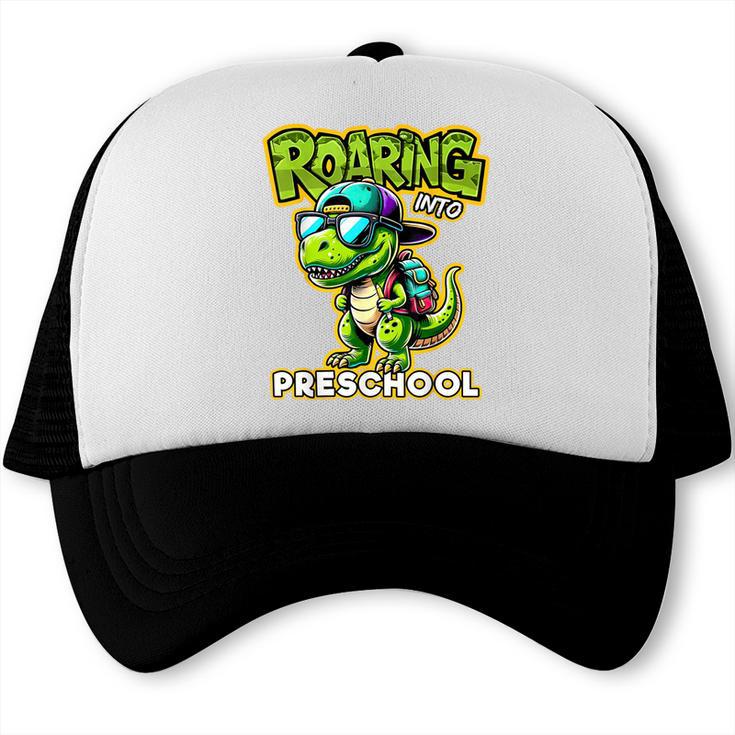Back To School Preschool Dinosaur First Day Of School Boy Trucker Cap