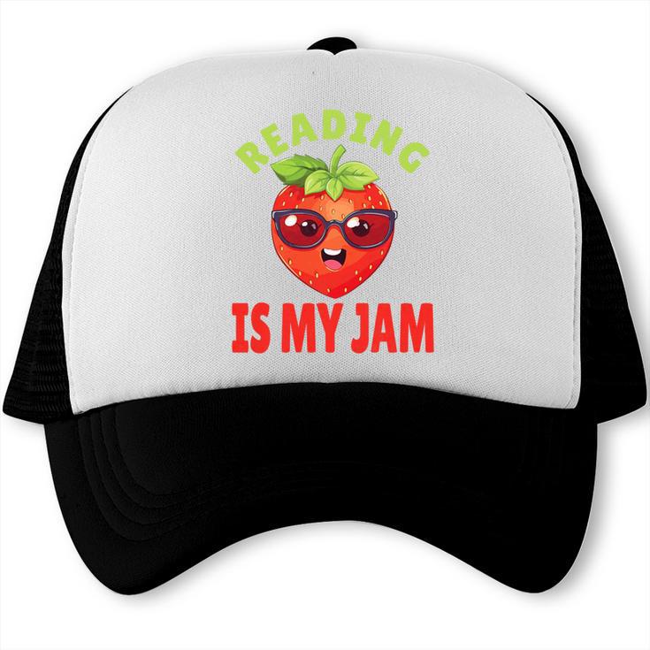 Back To School Reading Is My Jam School Librarian Premium Tri-Blend Trucker Cap